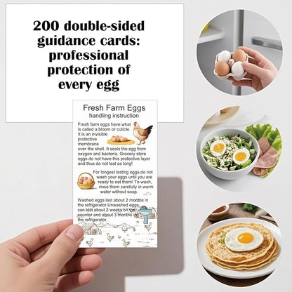 1400 Pcs Egg Stickers Kit for Farm Fresh Eggs 200 Egg Handling Instructions Stickers 600 Farm Fresh Eggs Stickers 600 Please Return Egg Carton Stickers for Egg Sellers Farmers Market Local Egg Dealer
