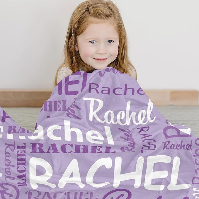 Ships Next Day, Personalized Blankets and Throws Custom Blanket with Name Customized Flannel Blanket for Kids Christmas Blanket Gifts for Teen Girls Boys