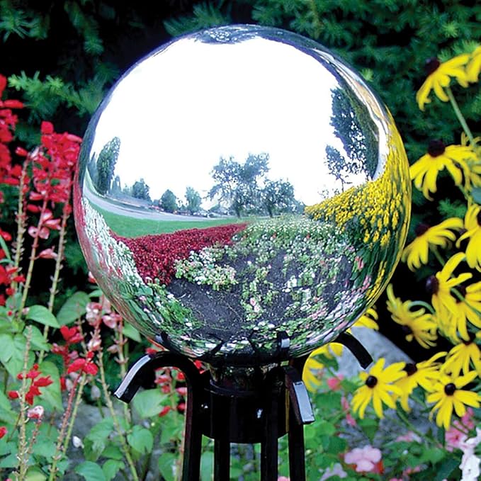 Echo Valley 8102 10-Inch Glass Gazing Globe, Silver