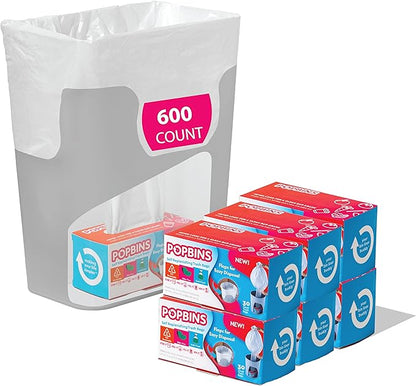 Trash Bags - Small Garbage Bags, Clear Trash Can Liners for Bathroom Bins, Bedroom, Office & Kitchen Waste, Multi-Purpose Household Wastebasket Cleaning Supplies - 4 Gallon, Pack of 20