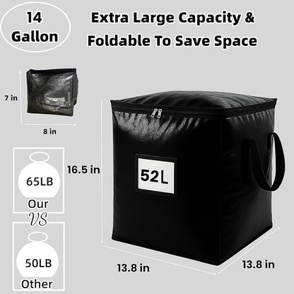 3 Pack 52L Storage Bags for Clothes, Moving Bags Heavy Duty Extra Large with Reinforced Handle, Storage Containers for Organizing Bedding, Blanket, Sheets, Pillows, Toys, Christmas Decorations