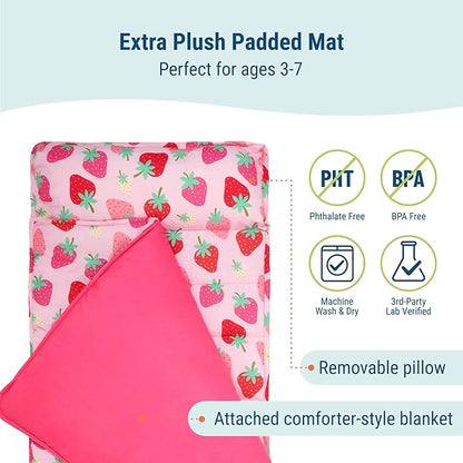 Wildkin Kids Original Nap Mat – Cozy Kids Sleep Mat with Pillow, ideal for School & Travel