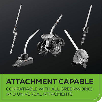 Greenworks 80V 16" Brushless Cordless (Attachment Capable) String Trimmer, 2.5Ah Battery and Charger Included
