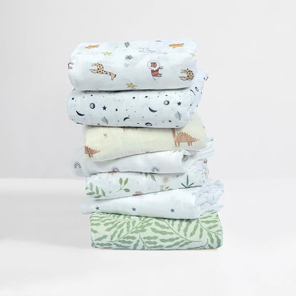 Dreamology Muslin Mini Crib Sheets, Boys,Girls,Soft & Breathable Crib Sheet,1 Pack | 100% Cotton Crib Sheets for Mini Cribs & Mini Crib Mattress, Pack n Play Sheets, 24x38 Mini Crib Sheet | Animal