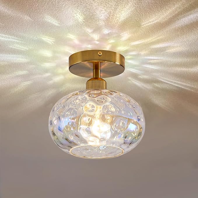 Vintage Glass Flush Mount Ceiling Light