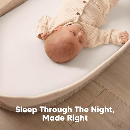 2-Pack Baby Bassinet Sheets Girl, Boy - 33x17 Viscose Derived from Bamboo Bedside Mattress Fitted Bassinet Sheets, Compatible with Halo Bassinest Swivel Sleeper, Baby Delight, Graco(Soft White)