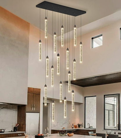 Rectangular Chandeliers 17-Lights Long Light
