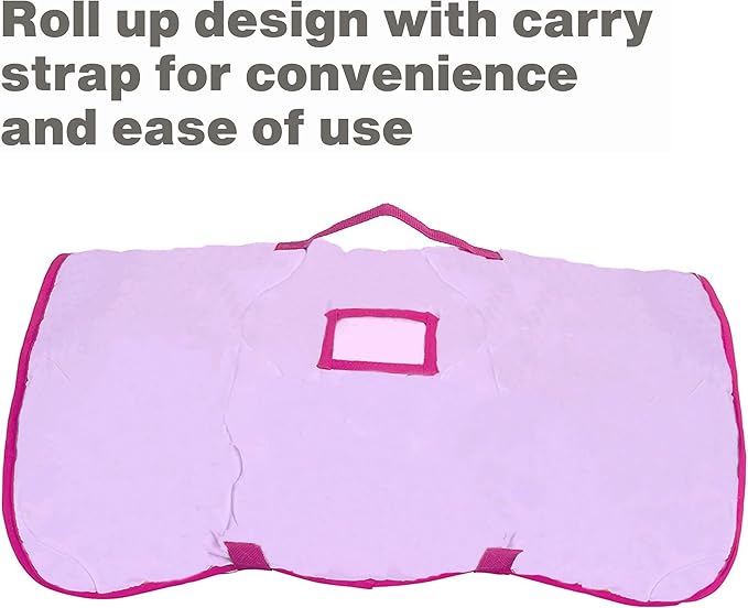 EVERYDAY KIDS Toddler Nap Mat with Removable Pillow -Princess Storyland- Carry Handle with Fastening Straps Closure, Rollup Design, Soft Microfiber for Preschool, Daycare, Sleeping Bag -Ages 2-6 years