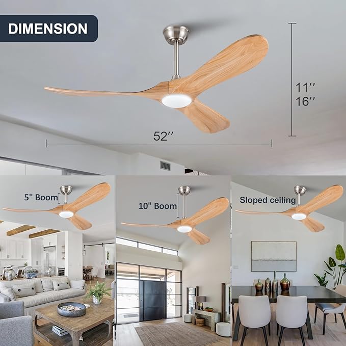 52 Inch Solid Wood Ceiling Fans