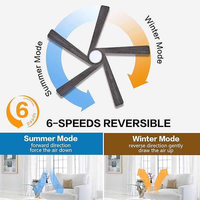 WINGBO 64 Inch DC Ceiling Fan