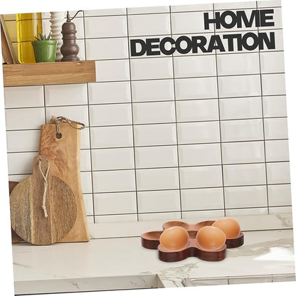Rustic Wooden Egg Tray Kitchen Counter Decor Egg Storage Basket Holder Organizer Holder