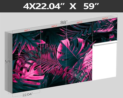 XMPMBM-Tropical Botanical backsplash Large Decorative Wallpaper Plant Leaf Bedroom Bathroom Wall Mural- W 88" X H 59"（36 Square Foot）