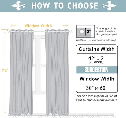 ChrisDowa Blackout Curtains 72 inches Long for Bedroom - 2 Panels Set Grommet Thermal Insulated Room Darkening Curtains for Living Room (Forest Green, 42 x 72 Inch)