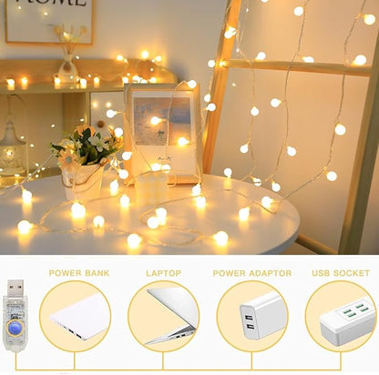 Globe String Lights 65.6 Ft. 160LEDs 8 Modes
