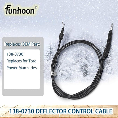 138-0730 Deflector Control Cable for Toro Power Max Heavy-Duty 38830 38840 38841 38842 38843 38844 38850 38855 38860 38865 Snow Thrower Snowblowers