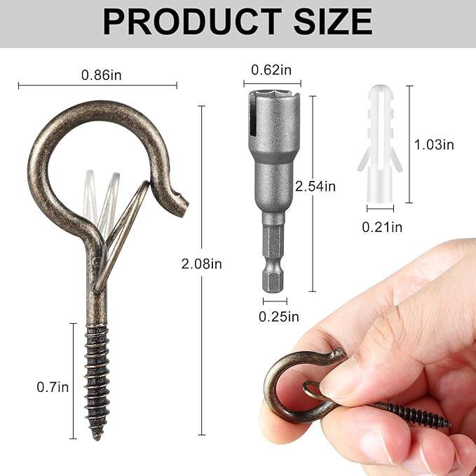 24 PCS Q-Hanger Hooks, Screw Hooks