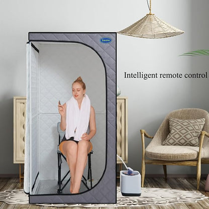 Sauna, Full Size Steam Sauna Tent, Portable Steam Sauna for Home Spa, Home Indoor Sauna, Full Body Sauna Tent for Relaxation (Gray Full Size)