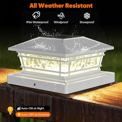 Post Solar Lights with 8 RGB Solid Colors & Color Changing, 8 Pack Deck Post