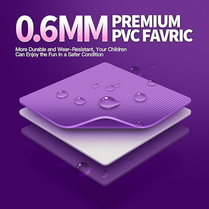 Inflatable Water Slide for Adults, 26FT 100% PVC Waterslide with Big Splash Pool, Widen Slide with Shallow Pool, 1100W Air Blower, Ideal for Backyard, Park (Purple Castle Design) 1