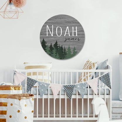 Custom Woodland Theme Nursery Name Sign for Kids Room Decor (23")