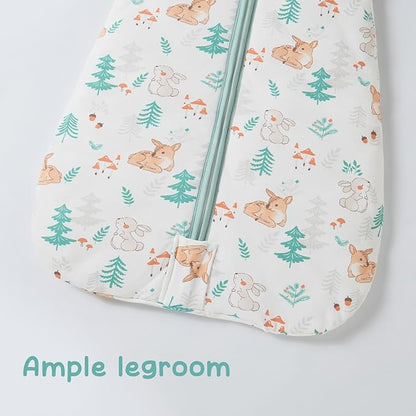 Baby Sleeping Bag 2.5 TOG Cotton Winter Sleep Sack for Newborn babies, Unisex Baby Wearable Blanket with Animal Patterns, Deer, S