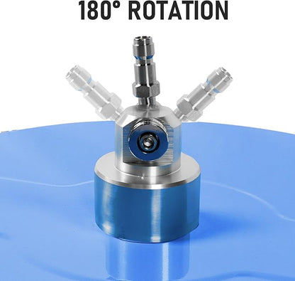 19" Pressure Washer Surface Cleaner with 4 Wheels, Coated Blue Stainless Steel Power Washer Surface Cleaner for Driveway Sidewalk Patio, 1/4" Quick Connector, 2 Extension Wand, 4000 PSI