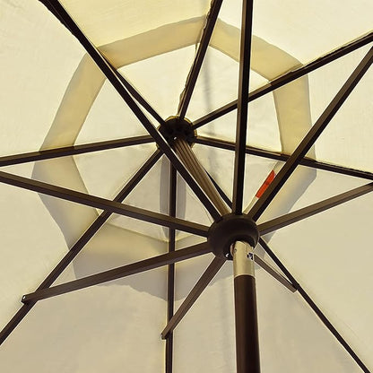 EliteShade USA 10-Year-Non-Fading 9Ft Market Umbrella Patio Umbrella Outdoor Table Umbrella with Ventilation, Natural