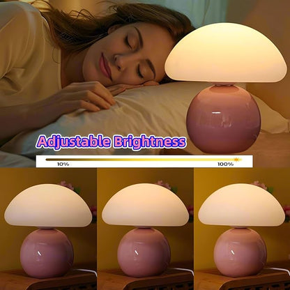 Mushroom Lamp Table Lamp for Bedroom, 3 Color Dimmable Bedside Small Lamps for