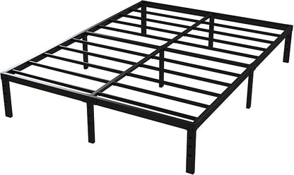Full Bed Frame No Box Spring Needed, 14 Inch Heavy Duty Metal Platform Bed Frame Full Size with Storage, 2500lbs Steel Slats Support, Easy Assembly, Black