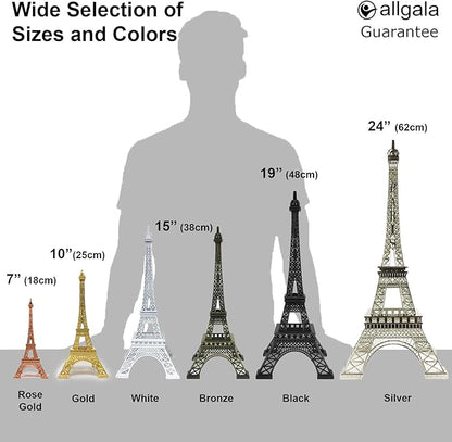allgala 15" Eiffel Tower Statue Decor Alloy Metal, Black