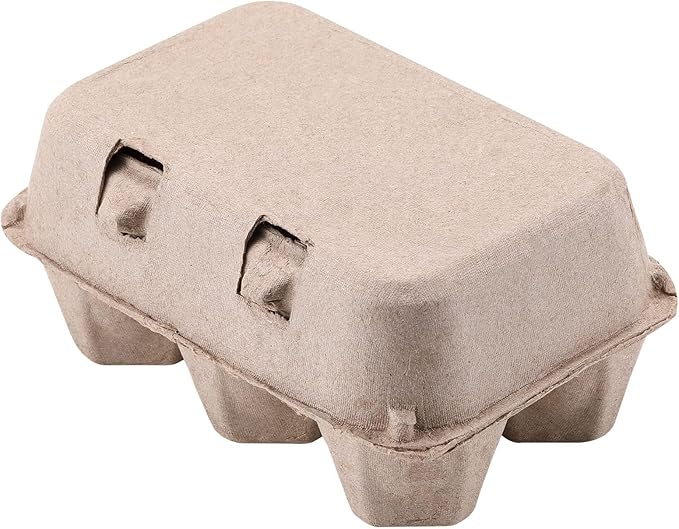 20 Pack Paper Egg Cartons for Chicken Eggs, Half Dozen Egg Storage Trays Bulk, 6 Count Egg Storage Containers Holder for Family Farm Market Fridge Storing Chicken Duck Eggs