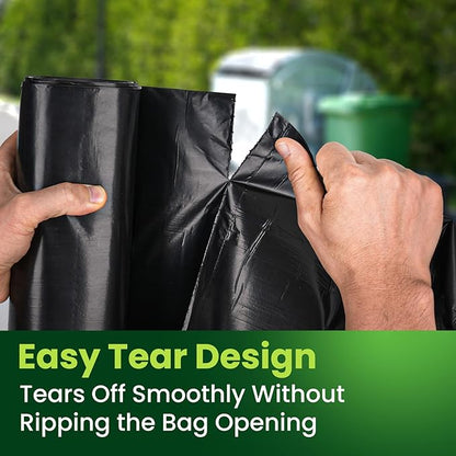 150 Count 55-60 Gallon Trash Bags, Large Garbage Bags Sturdy & Tear-Resistant Commercial Can Liners 55 Gallon, Large Black Trash Bags for Commercial, Lawn and Leaf Bags (150 Count)