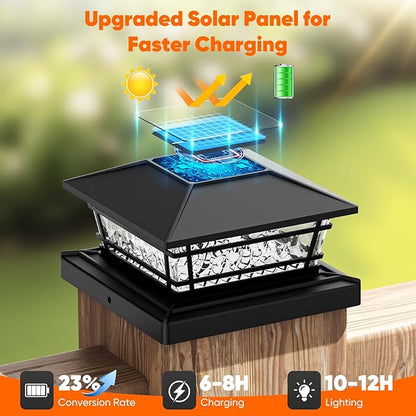 Post Cap Lights Solar Powered