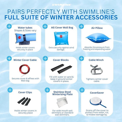 Swimline Guardian Premium Air Pillow for Above Ground Pools, 4.5 x 15 ft, Blue, Rectangular, Pool Cover, Winterizing Accessory