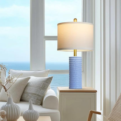 24.5" Table Lamp Set of 2, Modern Ceramic Bedside Lamps