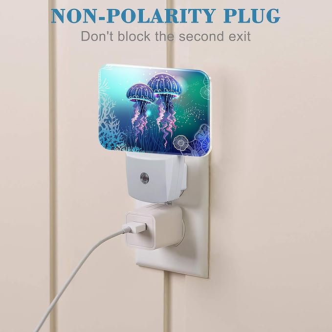 Glowing Jellyfish in Deep Sea Night Light