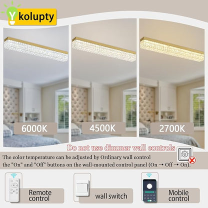 L 40" Modern Rectangle Chandelier Gold Rectangular Flush Mount Chandelier