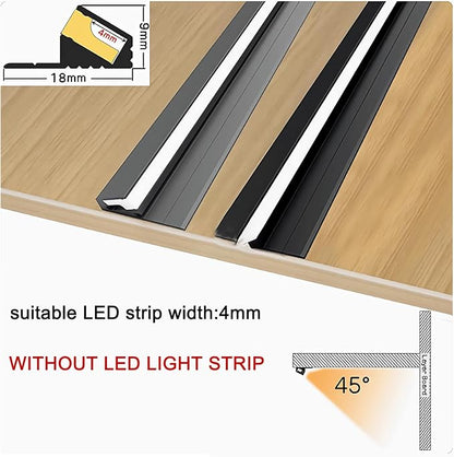 JARBIH 5Pack Surface Mounted LED Linear Aluminum Profile, 45 Degree Led Bars