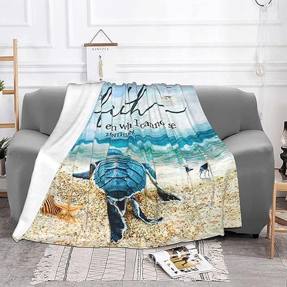 Sea Turtle Throw Blanket Turtle Blanket for Kids Adults Super Warm Soft Cozy Plush Fleece Flannel Blanket for Sofa Couch Bed Birthday Gifts Sea Turtle Print Blanket 60inchx80inch