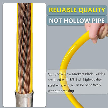 28" Yellow Snow Plow Markers Blade Guides 304 Stainless Steel Joint 3/4''Built-in Steel Wire Never Break for Blizzard Boss SNO-Way Western Snowplows Pickup Truck SUV UTV ATV