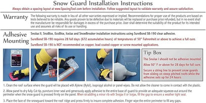 SnowBreaker Snow Guards 25 Pieces for Metal Roofs (Adhesive Mounted)