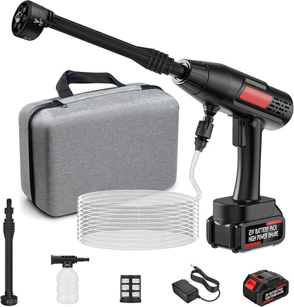Cordless Pressure Washer Battery Powered,880PSI Cordless Power Washer with 4.0Ah Battery,6-in-1 Nozzle,3 Power Level Touch-Adjustable,Handheld Portable Pressure Washer for Cars Wash,Yard(Black+Orange)
