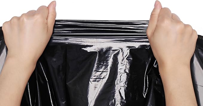 TYPLASTICS 40-45 Gallon Trash Bags Can LIners Heavy Duty 40x46" 1.5 Mil, Black 100 Count