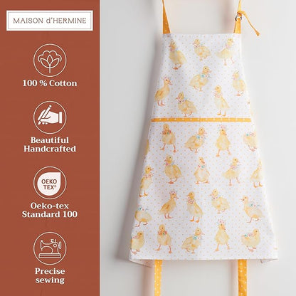 Maison d' Hermine 100% Cotton Apron for women with Pocket Kitchen Chef Apron for Men Cooking Easter Decorations