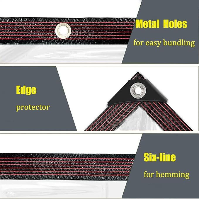16x18 FT Thicken Clear Tarp Waterproof Anti-Tear Snowproof & Windproof Clear Plastic Tarps with Grommets, Resistant Tear PVC Vinyl Tarpaulin Enclosure for Patio,Porch and Outdoor