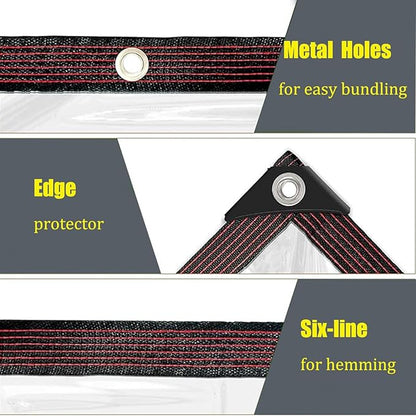 16x18 FT Thicken Clear Tarp Waterproof Anti-Tear Snowproof & Windproof Clear Plastic Tarps with Grommets, Resistant Tear PVC Vinyl Tarpaulin Enclosure for Patio,Porch and Outdoor