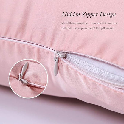 100% Mulberry Silk Pillowcases Set of 2 for Hair and Skin and Super Soft and Breathable King Size Nature Silk Pillowcases (King, Pink)