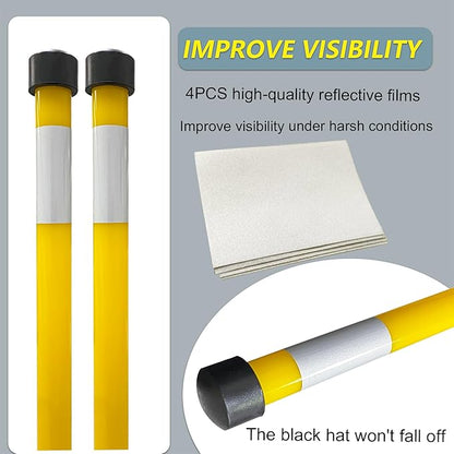 28" Yellow Snow Plow Markers Blade Guides 304 Stainless Steel Joint 3/4''Built-in Steel Wire Never Break for Blizzard Boss SNO-Way Western Snowplows Pickup Truck SUV UTV ATV