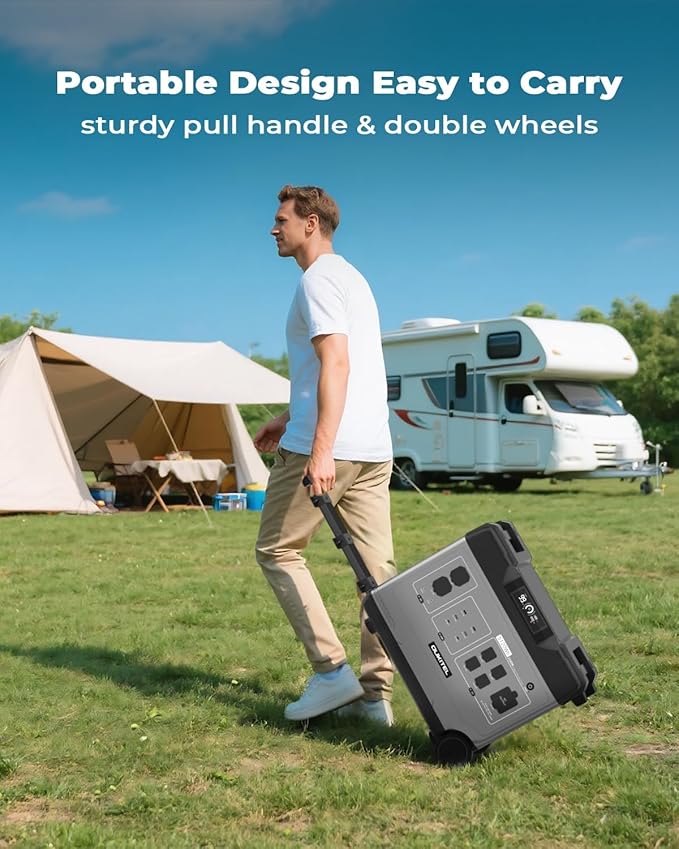 OUKITEL 5120Wh Power Station with 2x500W Solar Panels (2025 NEW), P5000 Pro Large Capacity Solar Generator, 5x3600W AC Output (6000W Peak), 1800W Fast Charging, 1000W MPPT Solar for Home Backup, RV
