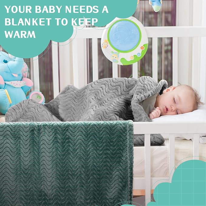 Frienda 4 Pcs Baby Fuzzy Blanket Fluffy Baby Blanket for Boys Girls Soft Warm Infant Newborn Toddler Receiving Nursery Bed Supplies, 32 x 24 Inch(Light Color)